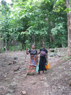 03 Femmes Descendant La Colline A La Nuit Tombante